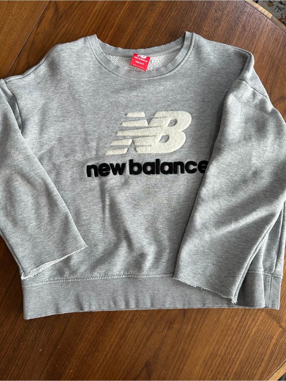New Balance Light Gray Logo Crewneck Sweatshirt - women’s medium
